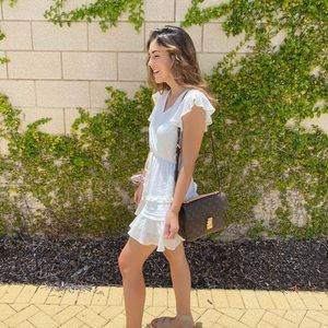 Worn once Vici dress! Size small - bright white & gorgeous